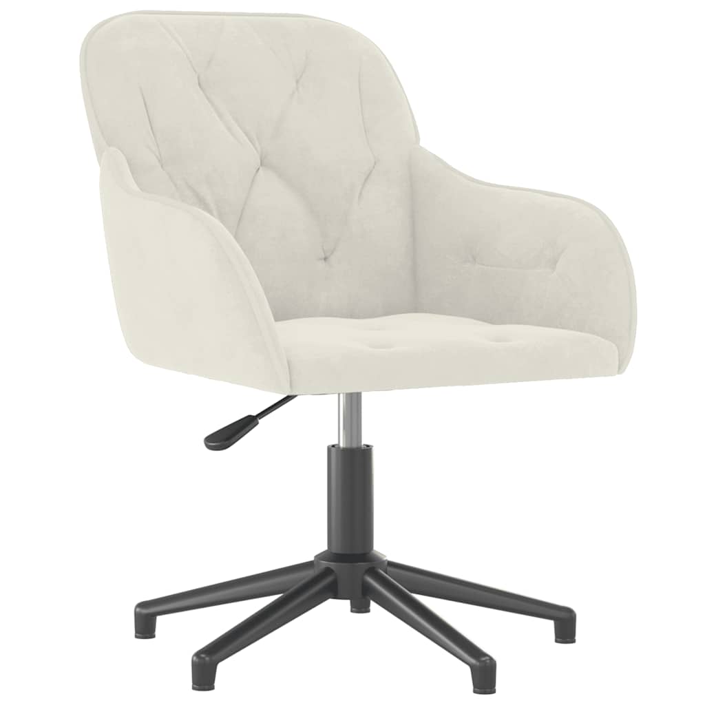 Chaise de bureau pivotante en velours crème
