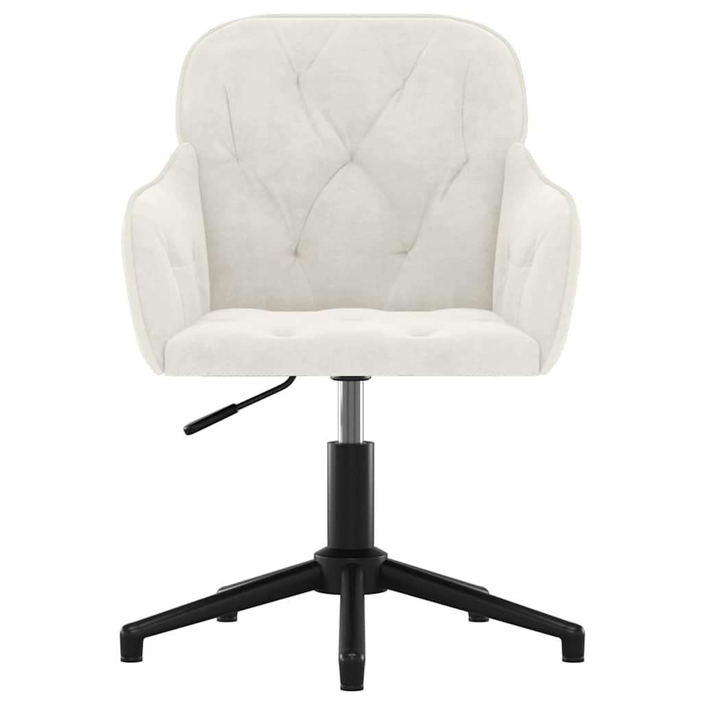 Chaise de bureau pivotante en velours crème
