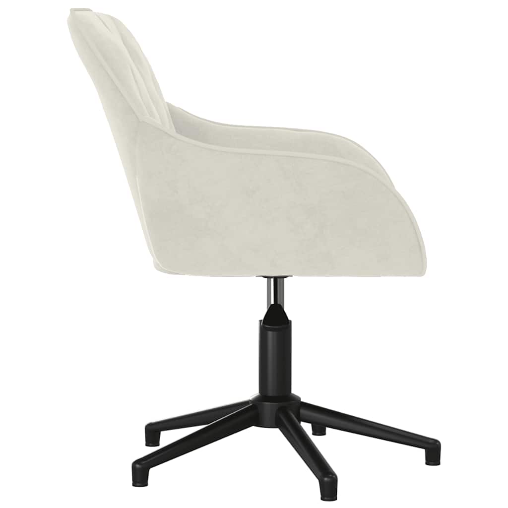 Chaise de bureau pivotante en velours crème