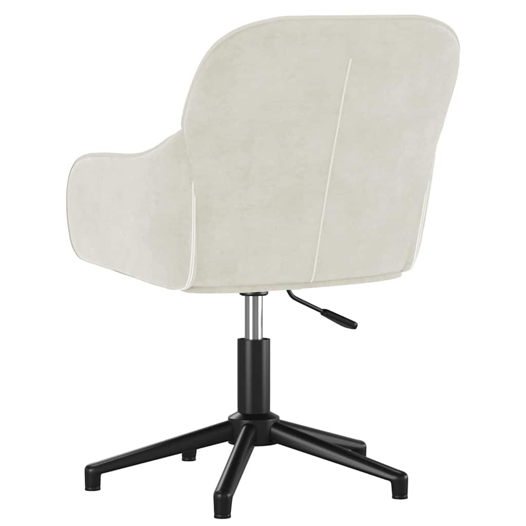 Chaise de bureau pivotante en velours crème