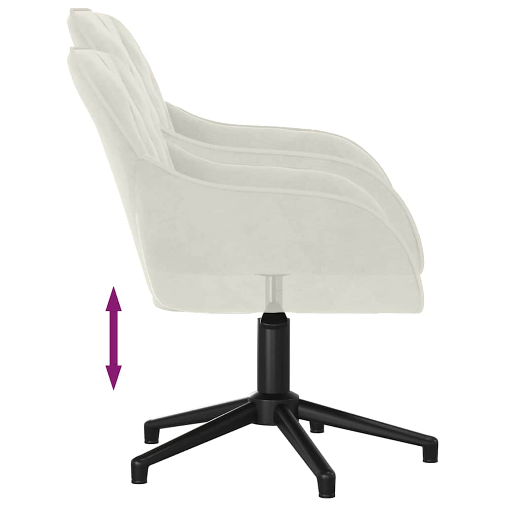 Chaise de bureau pivotante en velours crème