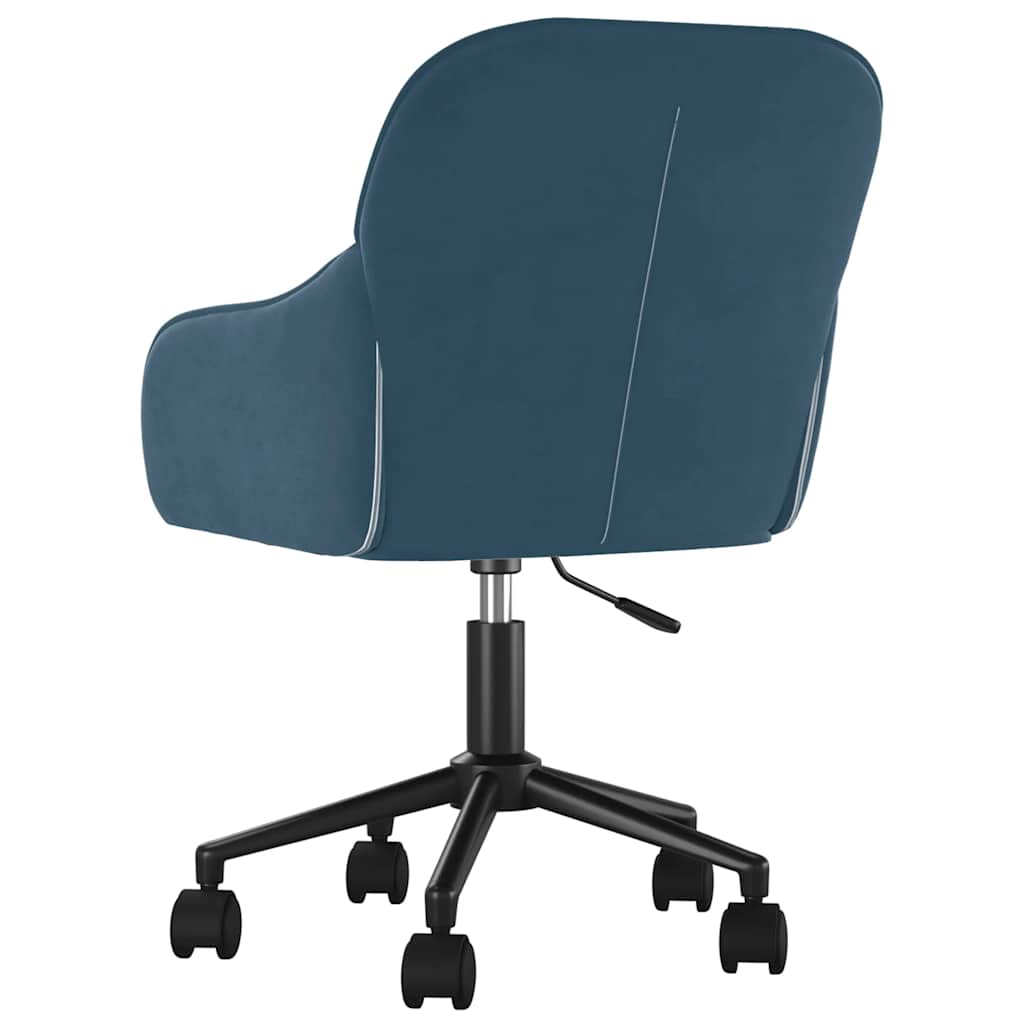 Chaise de bureau pivotante en velours bleu