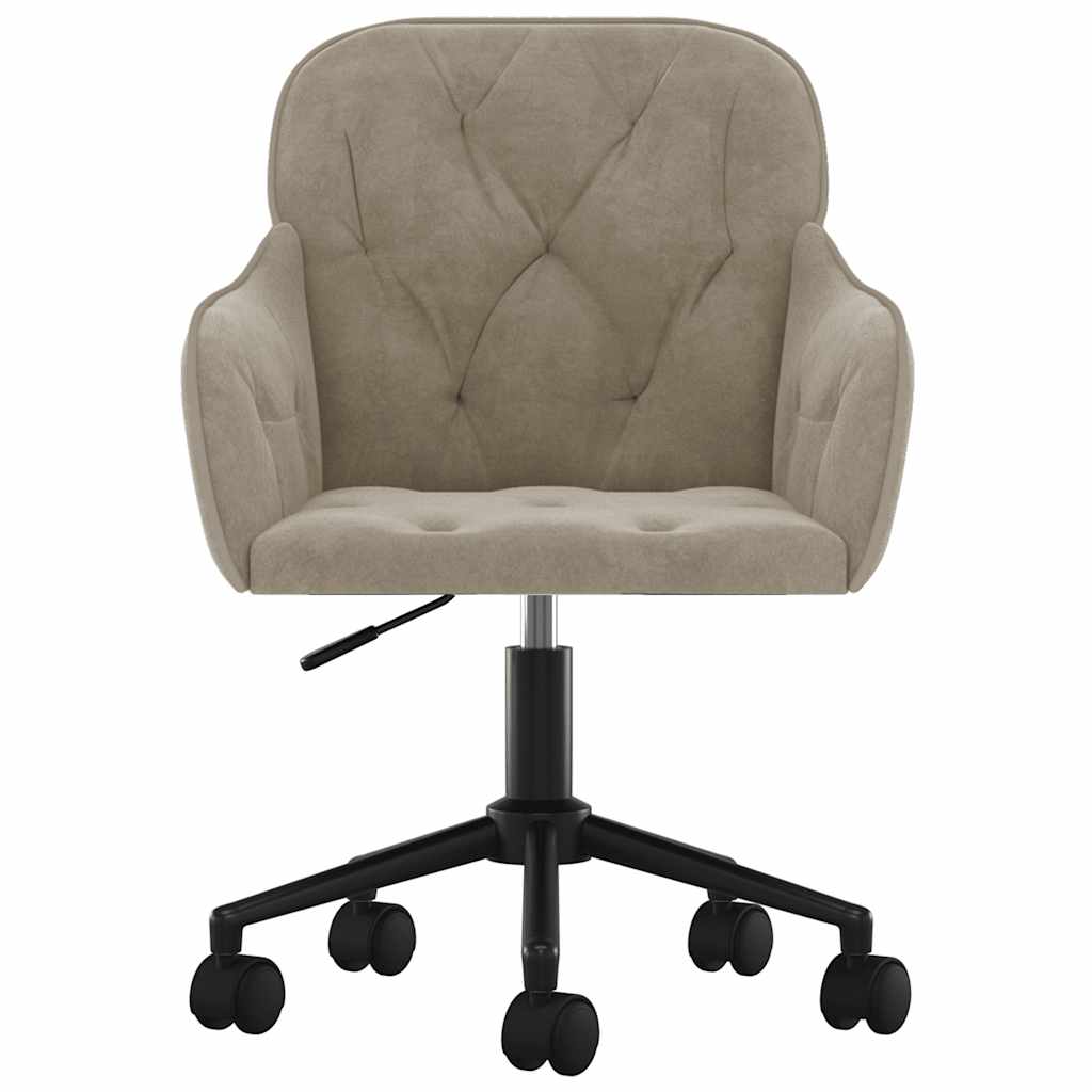 Swivel Office Chair Light Grey Velvet