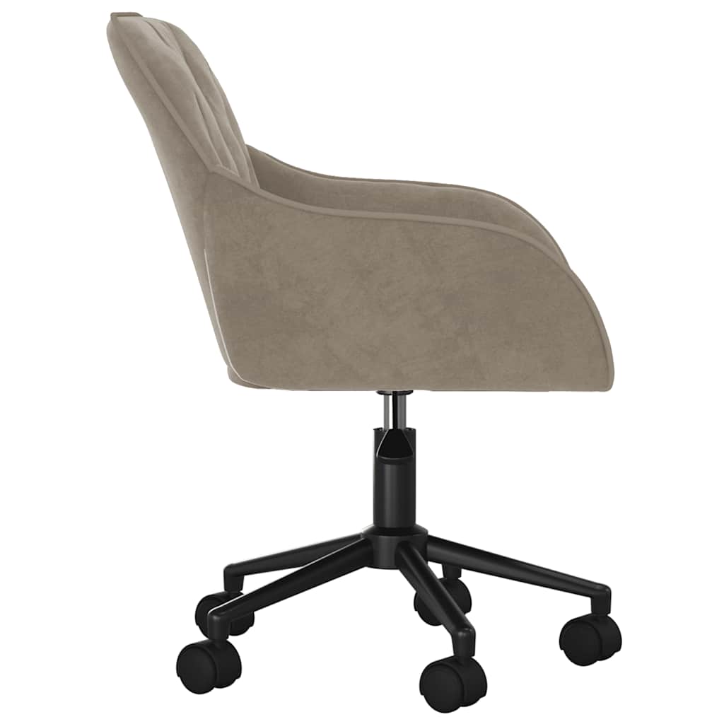 Swivel Office Chair Light Grey Velvet