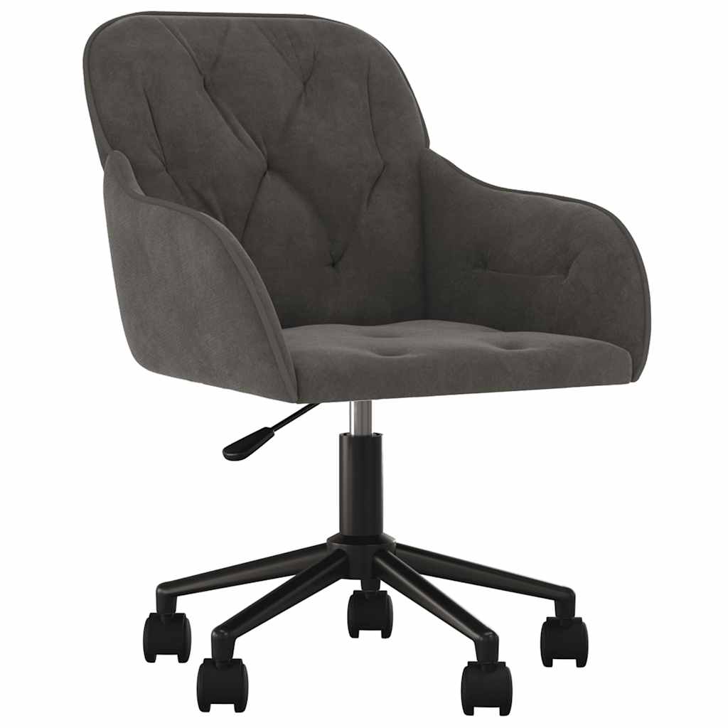 Office Chair Swivel Dark Grey Velvet