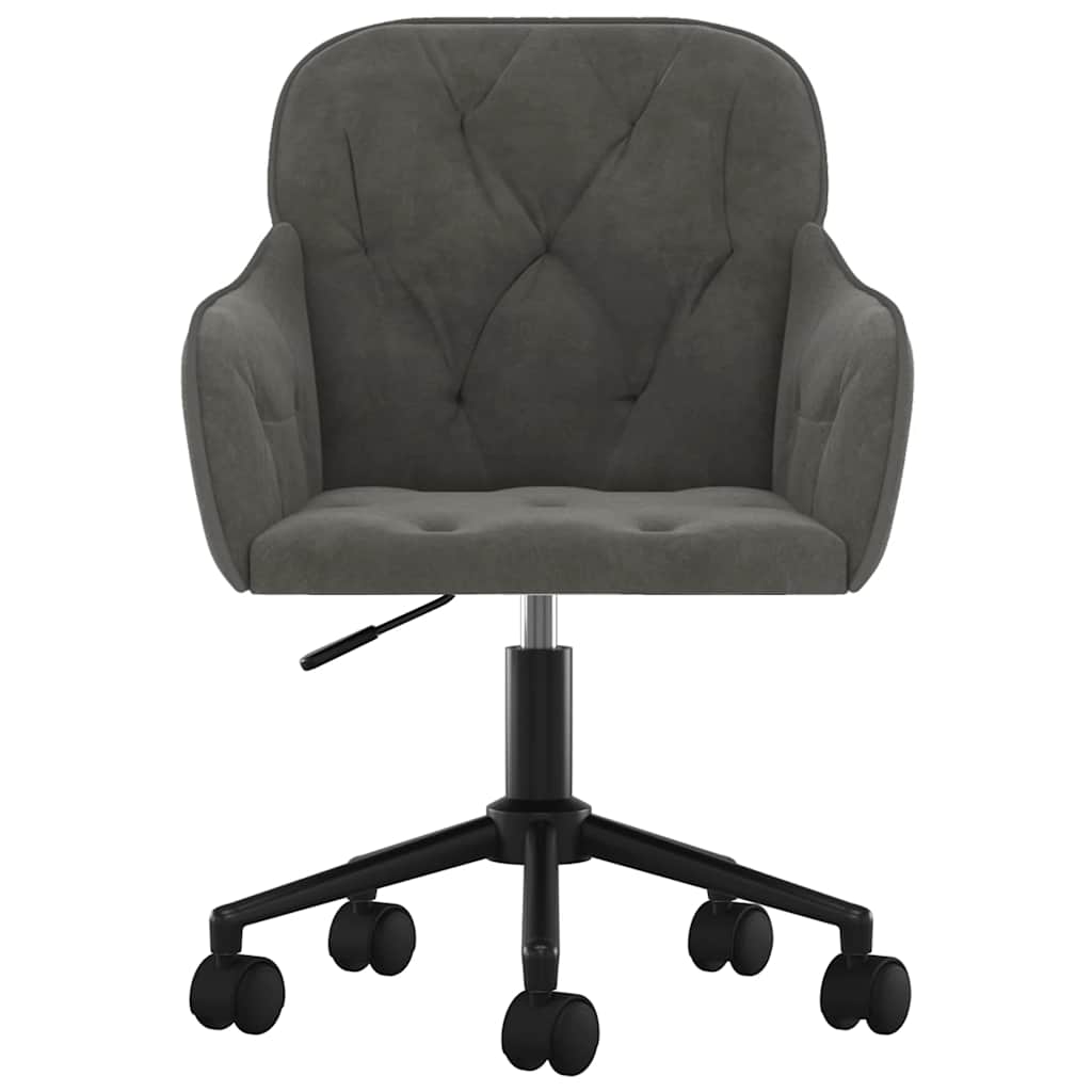 Office Chair Swivel Dark Grey Velvet