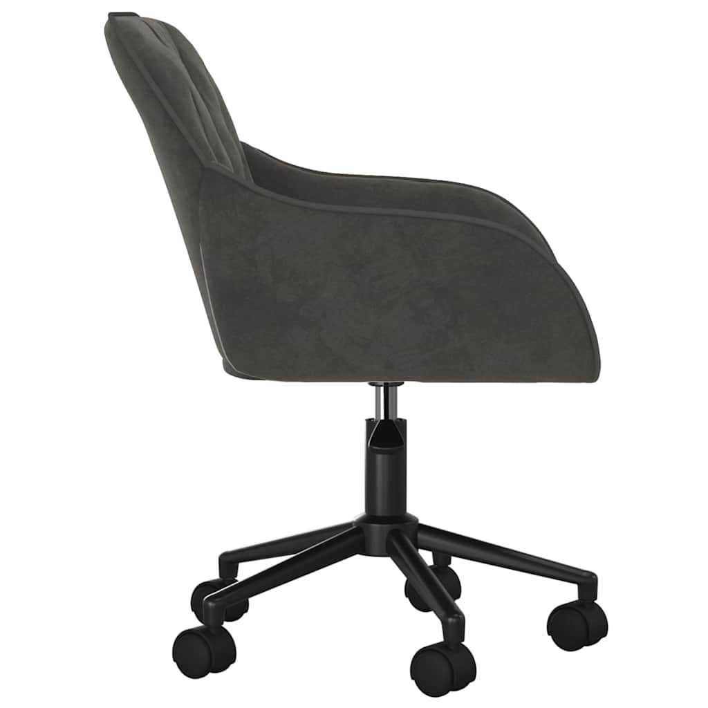 Office Chair Swivel Dark Grey Velvet