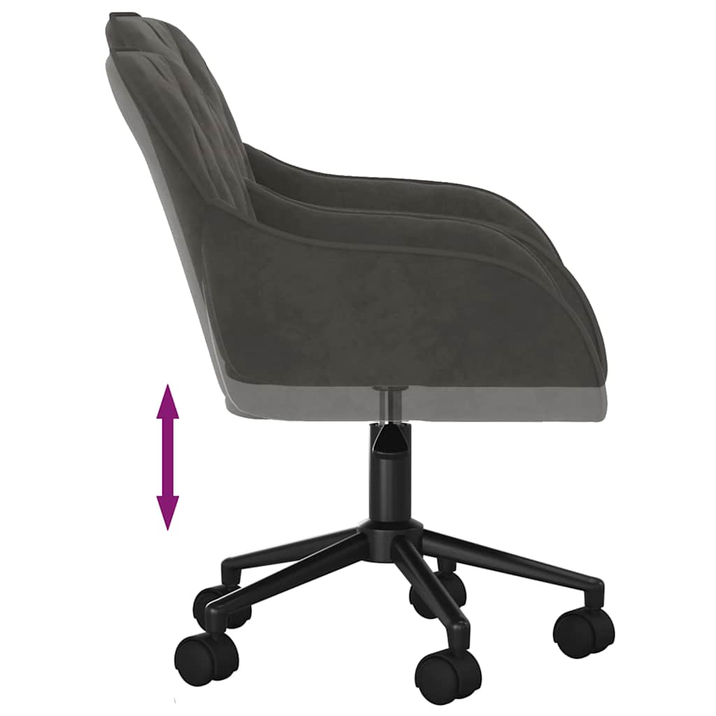 Office Chair Swivel Dark Grey Velvet