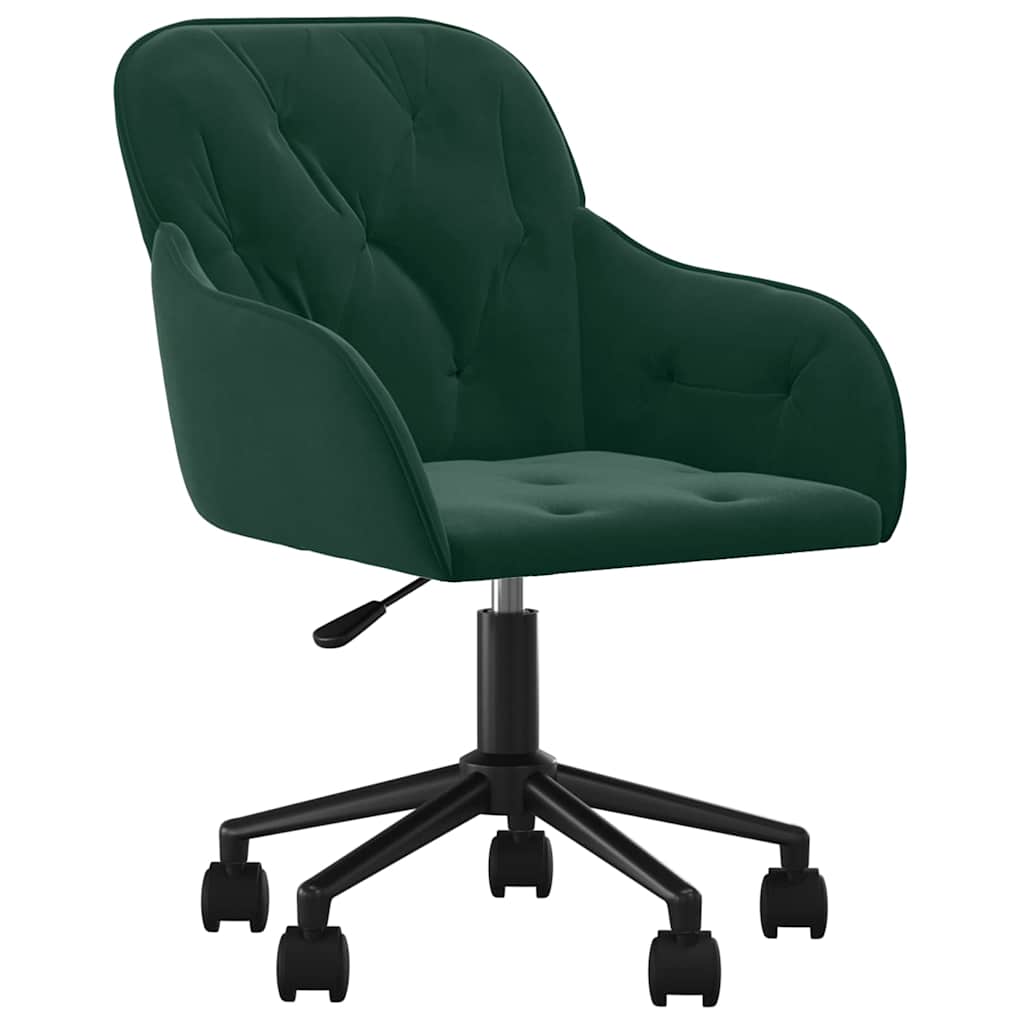 Office Chair Swivel Dark Green Velvet