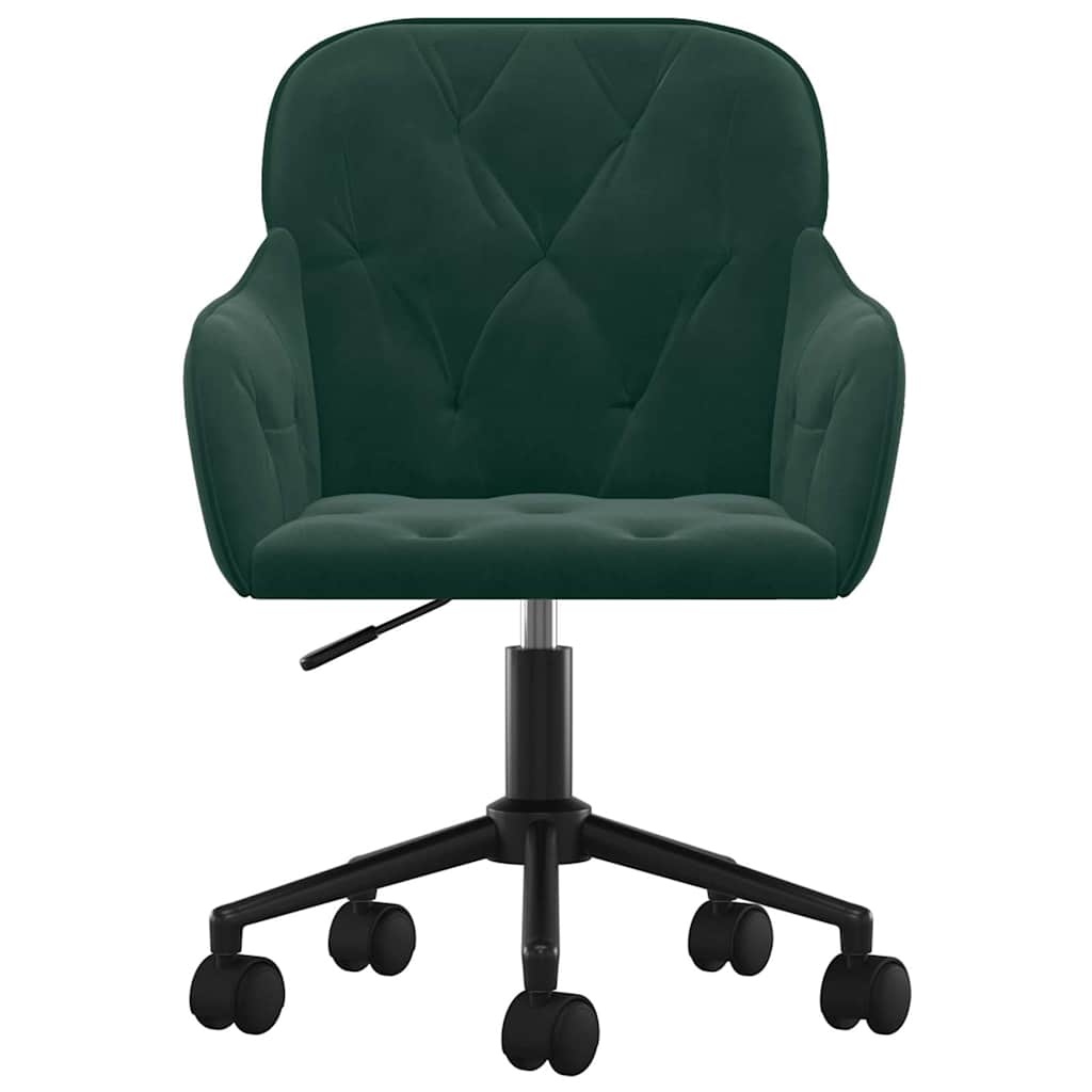 Office Chair Swivel Dark Green Velvet