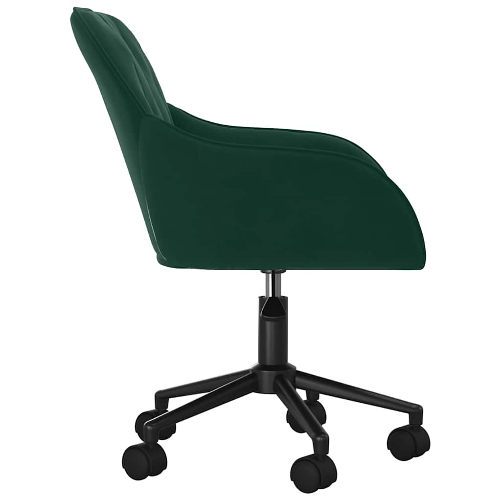 Office Chair Swivel Dark Green Velvet
