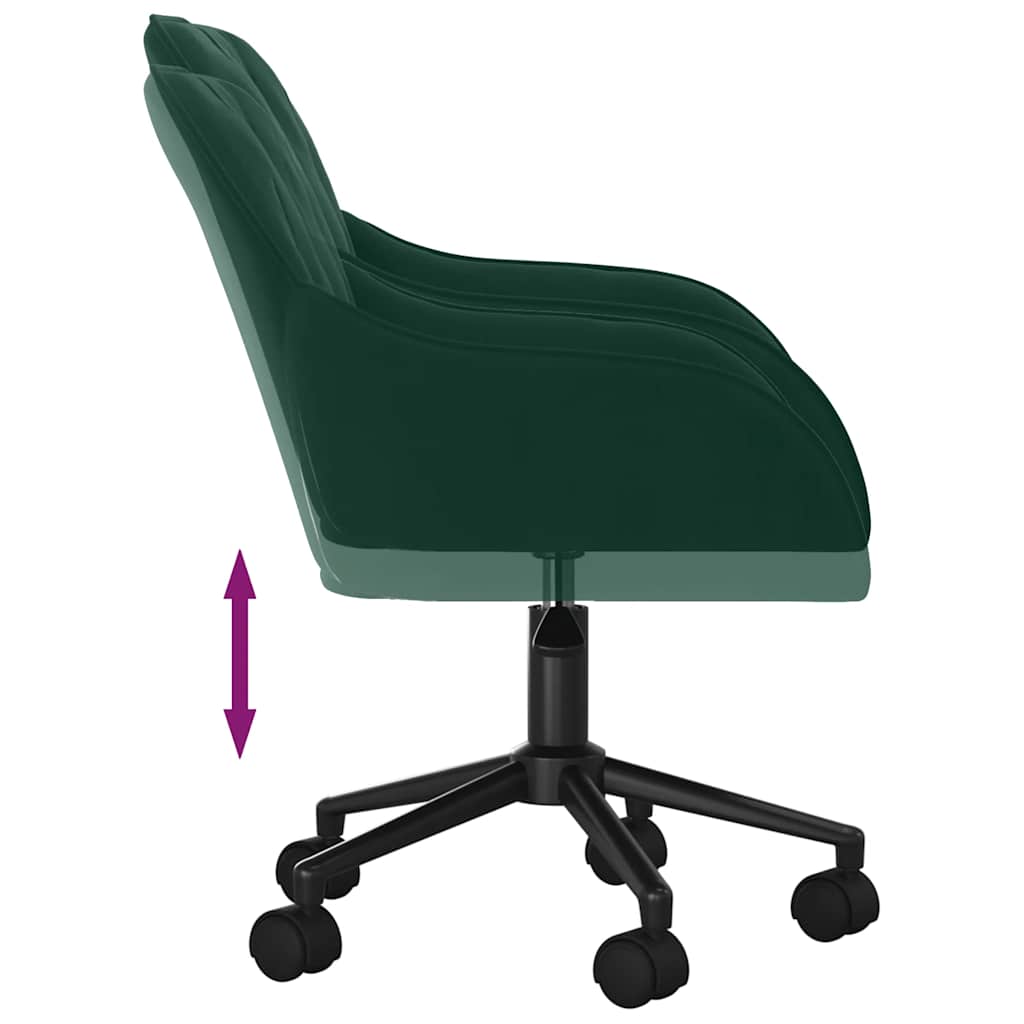 Office Chair Swivel Dark Green Velvet