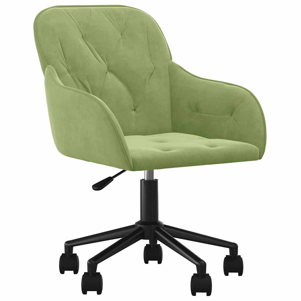 Office Chair Swivel Light Green Velvet