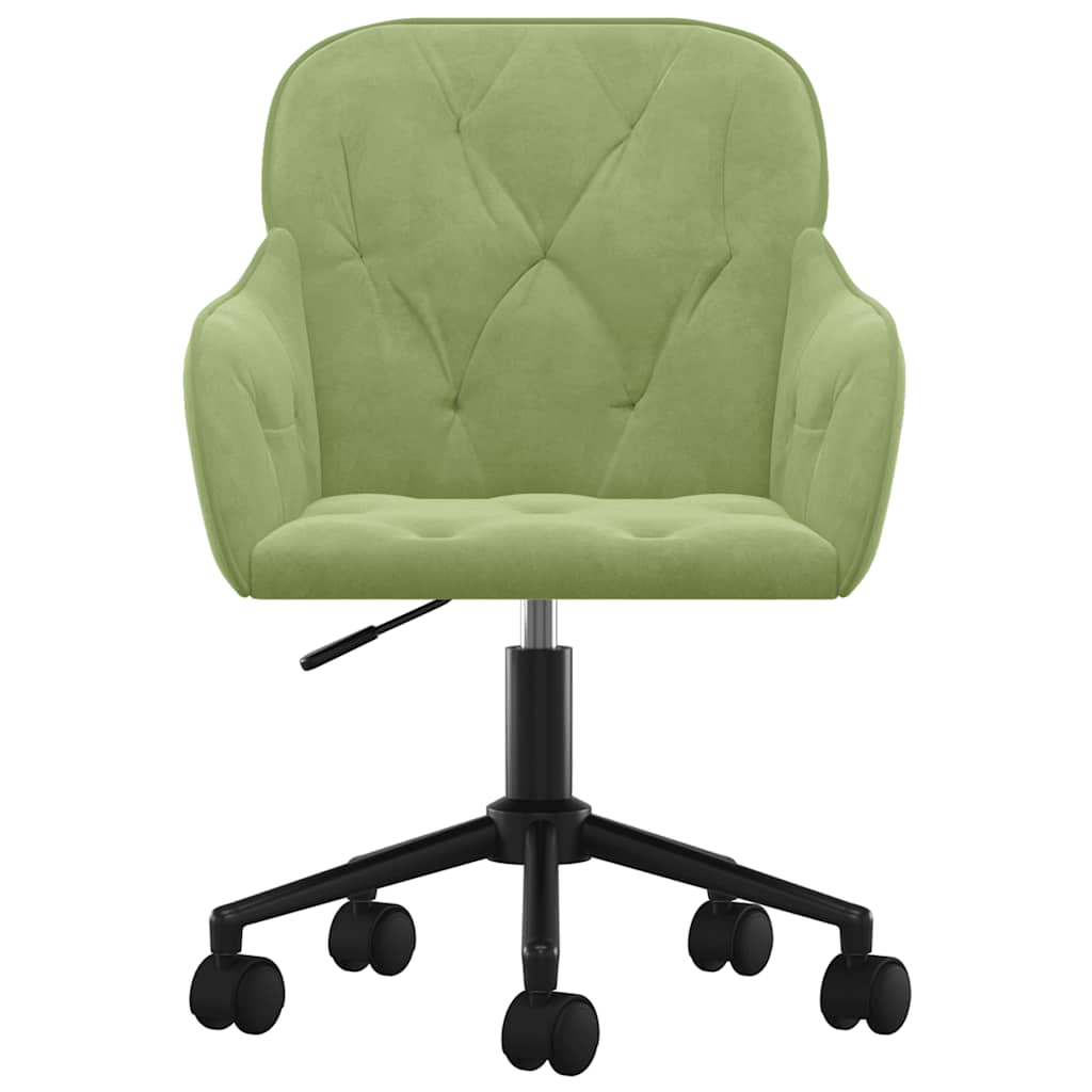 Office Chair Swivel Light Green Velvet