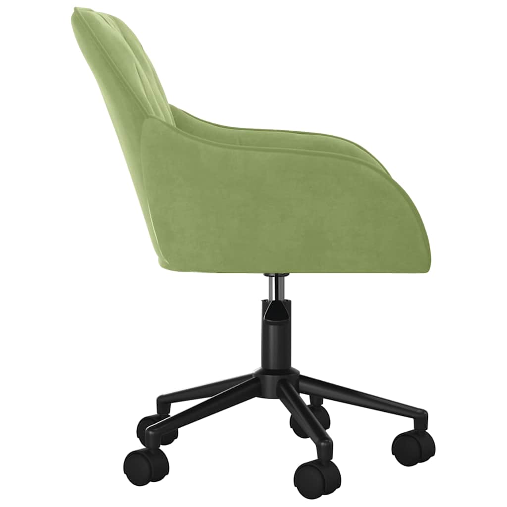 Office Chair Swivel Light Green Velvet