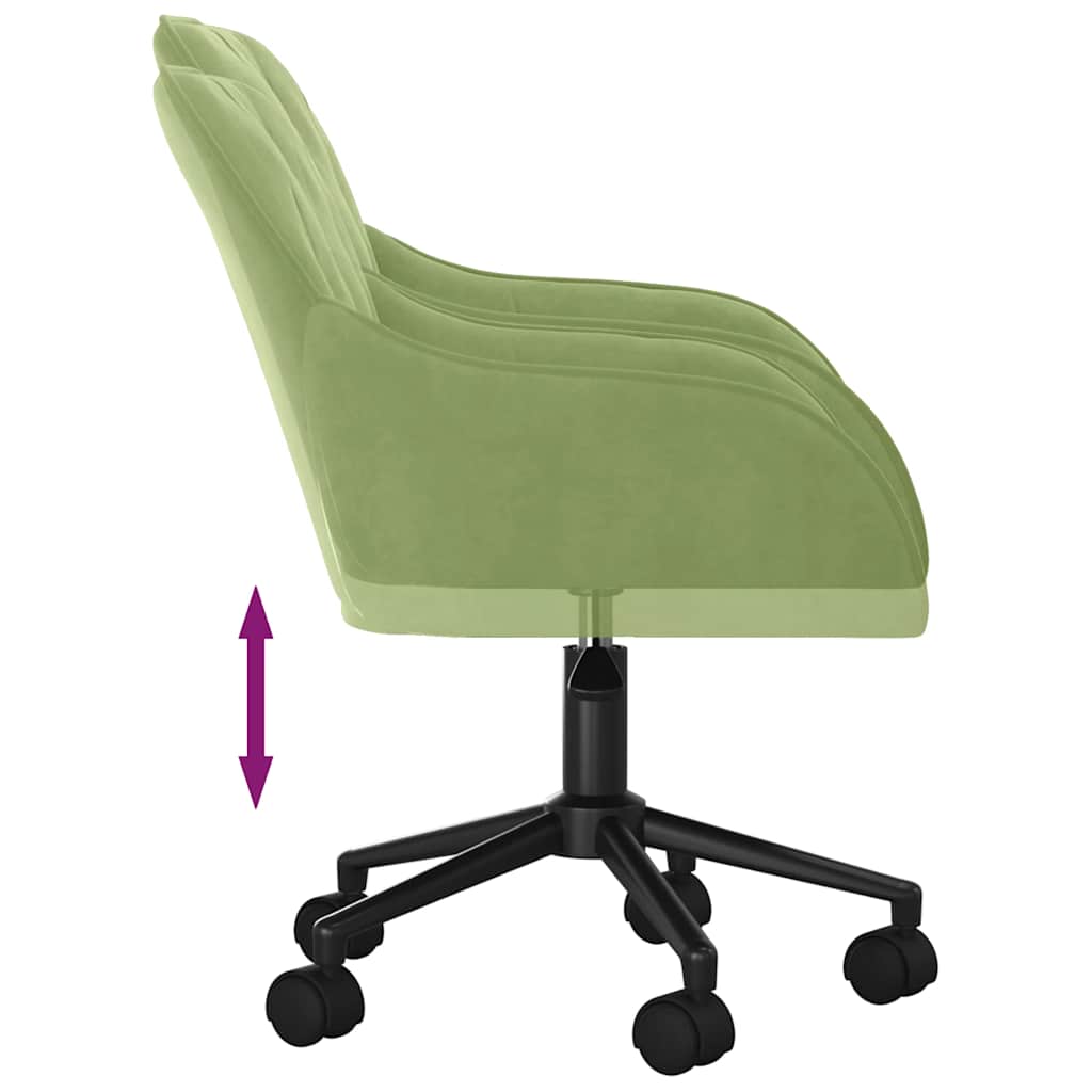 Office Chair Swivel Light Green Velvet
