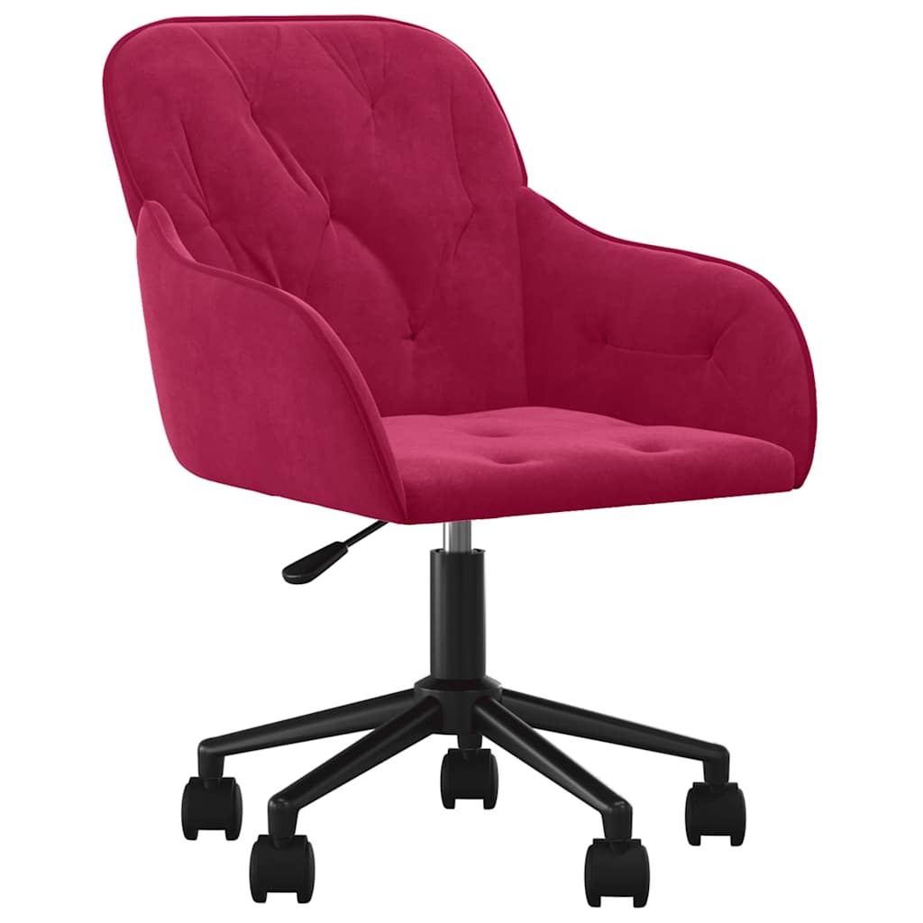 Office Chair Swivel Burgundy Velvet