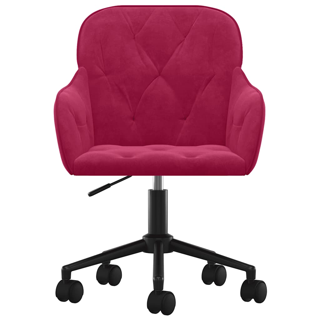 Office Chair Swivel Burgundy Velvet