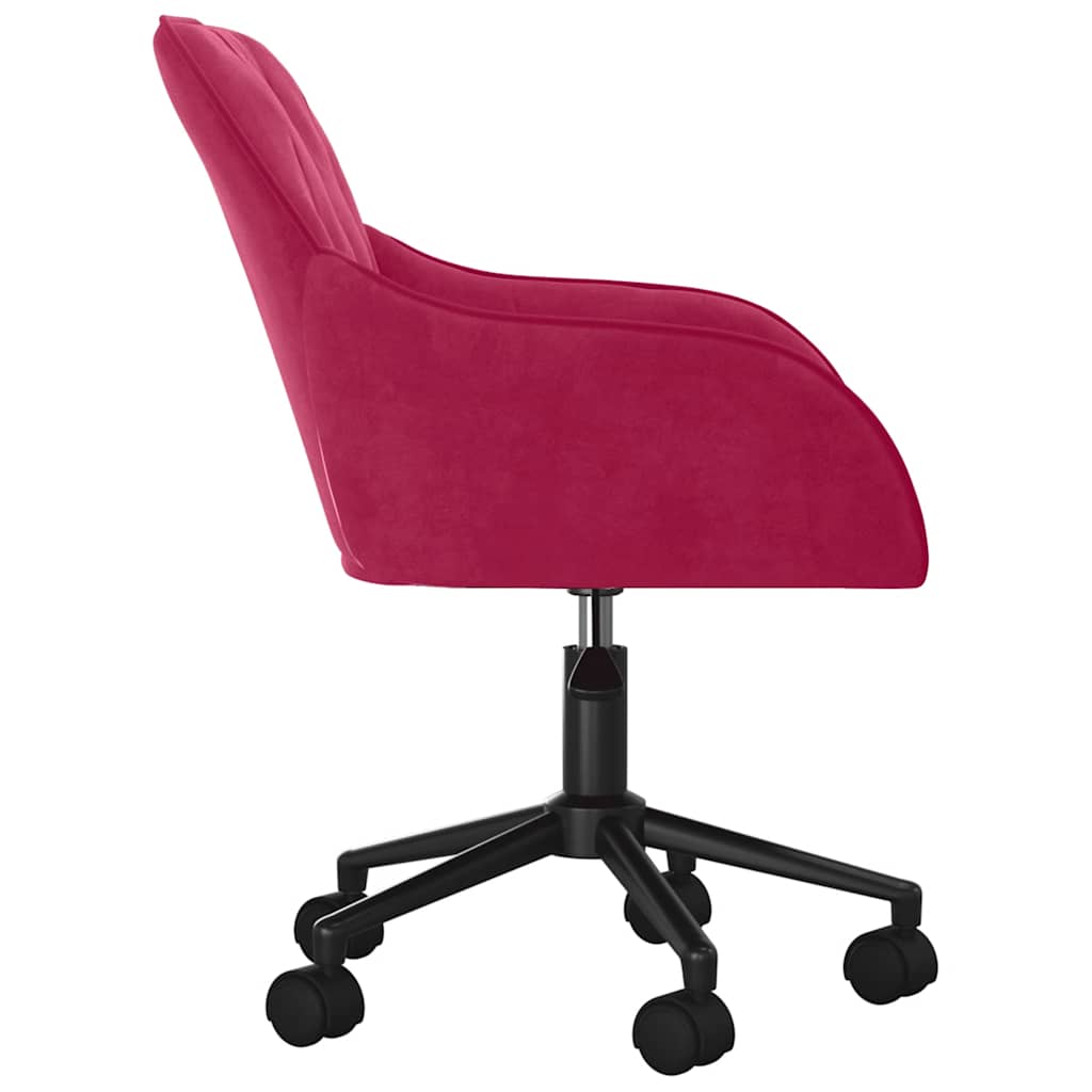 Office Chair Swivel Burgundy Velvet