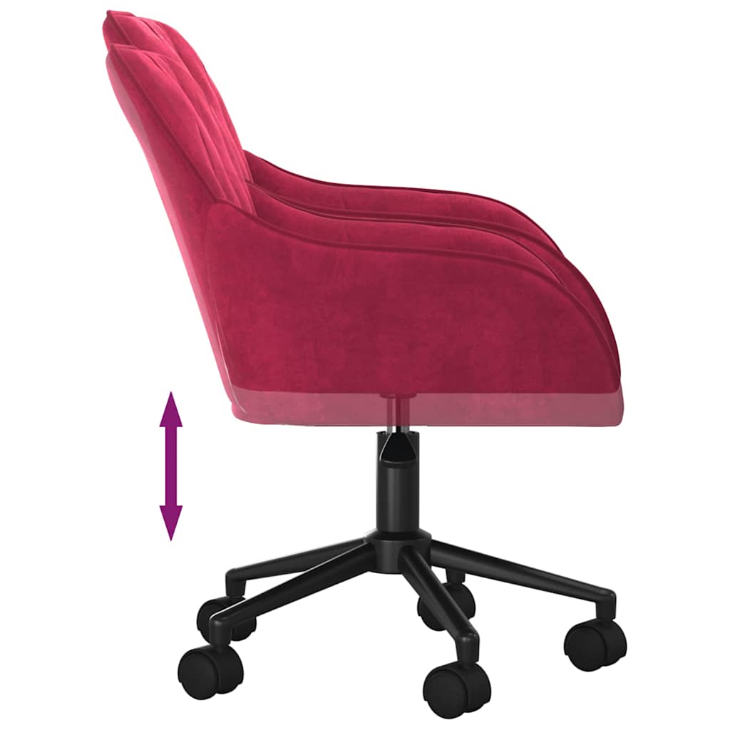 Office Chair Swivel Burgundy Velvet