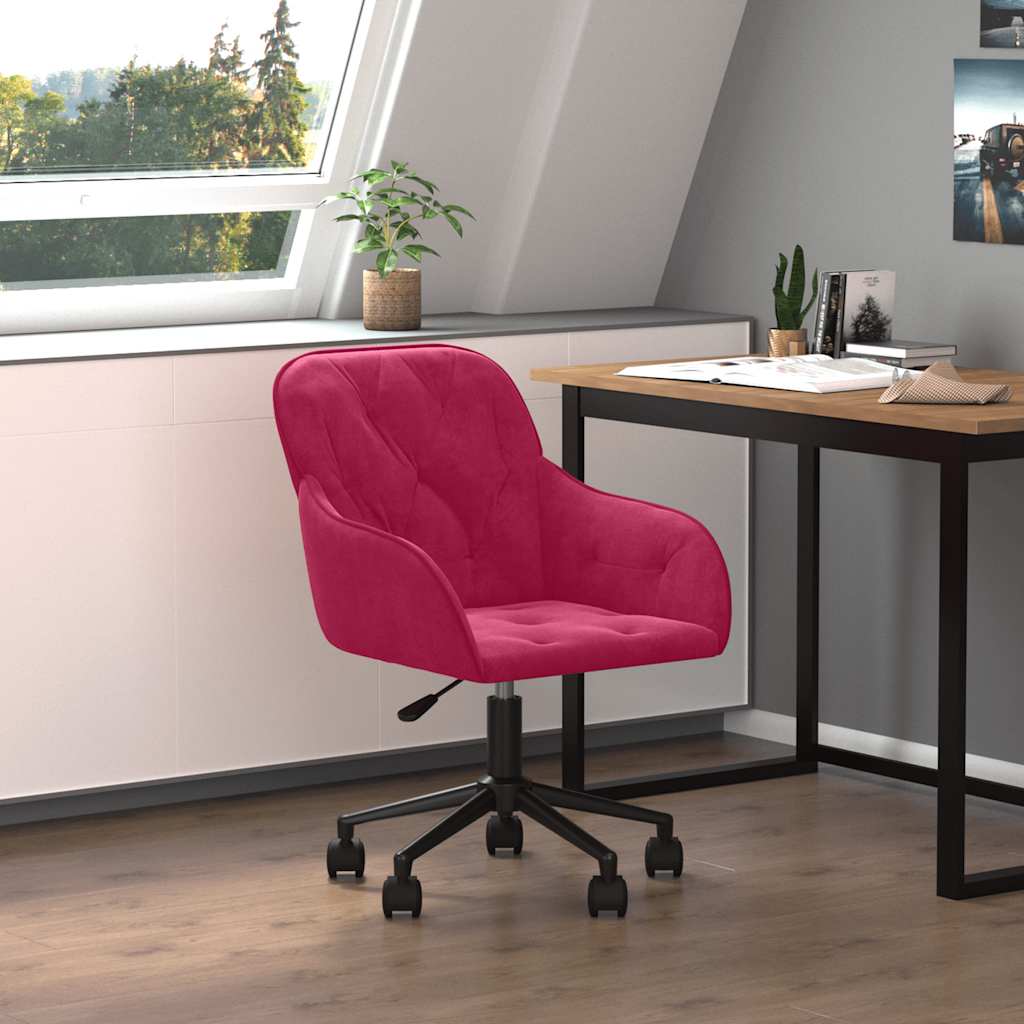 Office Chair Swivel Burgundy Velvet