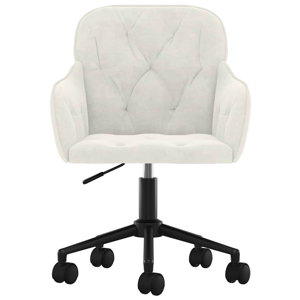 Chaise de bureau pivotante en velours crème
