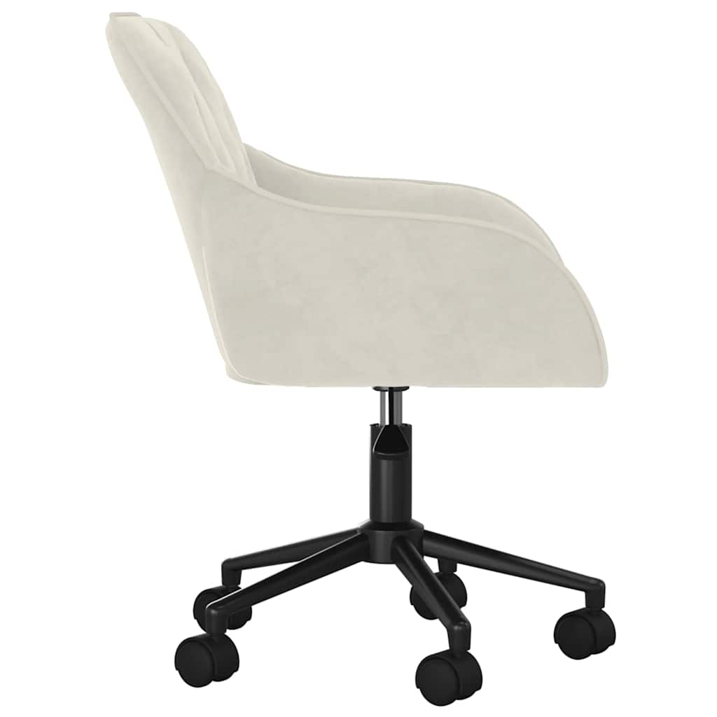 Chaise de bureau pivotante en velours crème