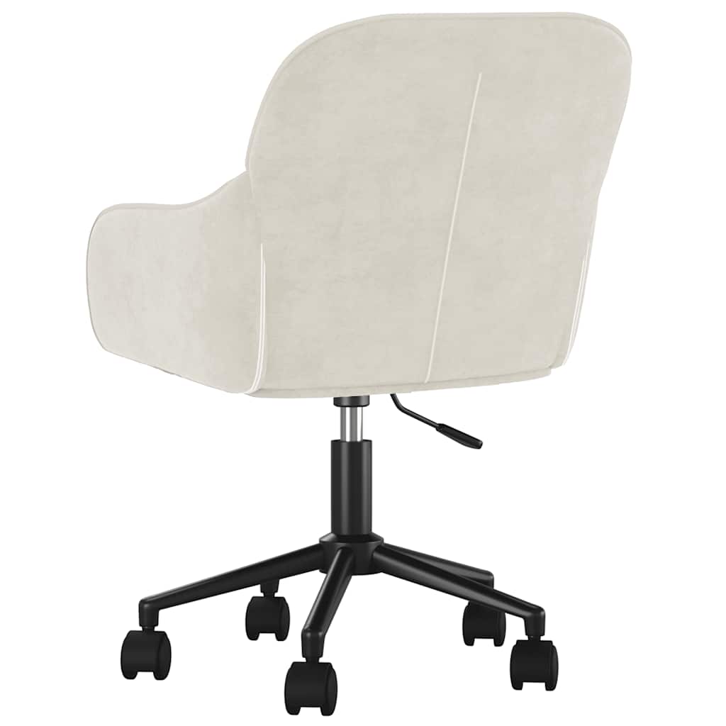 Chaise de bureau pivotante en velours crème