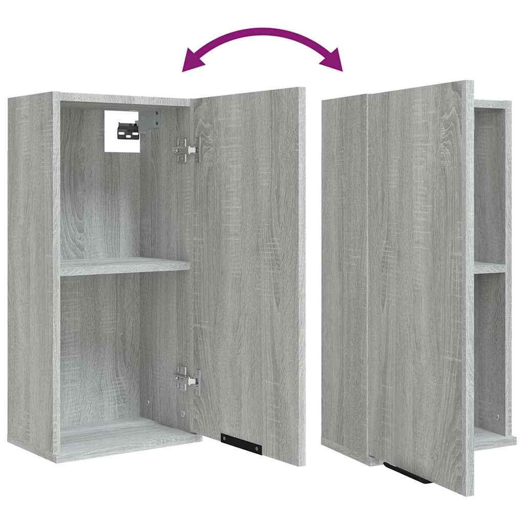 5-tlg. Badmöbel-Set Grau Sonoma-Eiche Holzwerkstoff