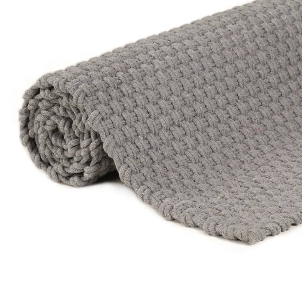 Tapis Rectangulaire Gris 160x230 cm Coton