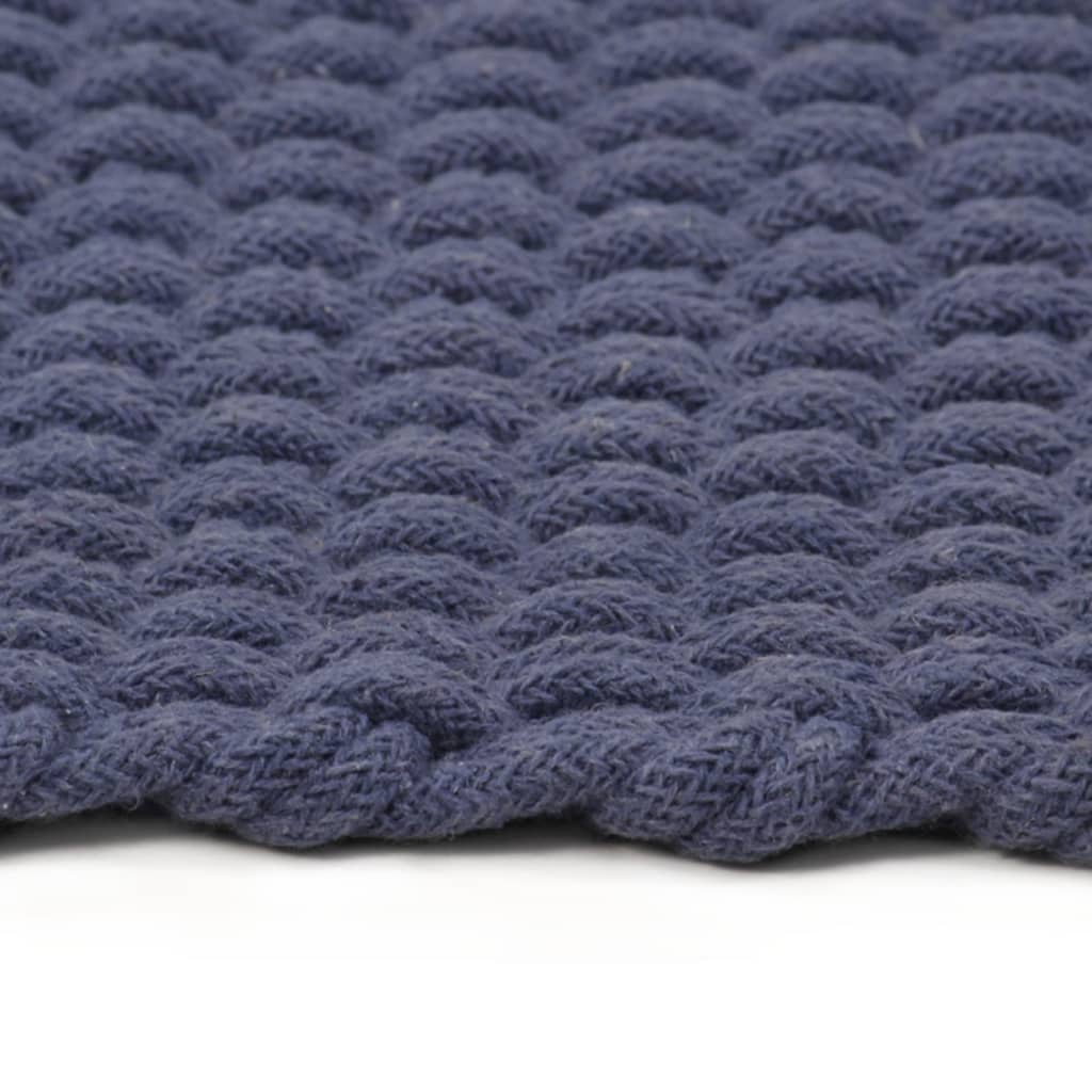 Navy Blue Rectangular Rug 160x230 cm Cotton