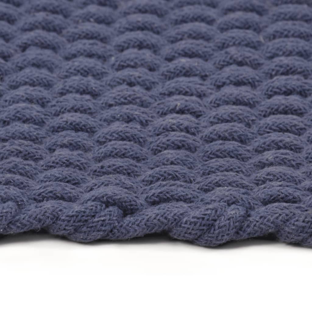 Navy Blue Rectangular Rug 180x250 cm Cotton