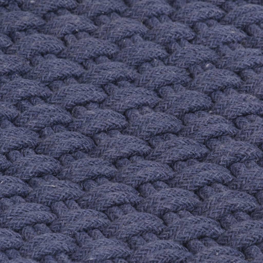 Navy Blue Rectangular Rug 180x250 cm Cotton