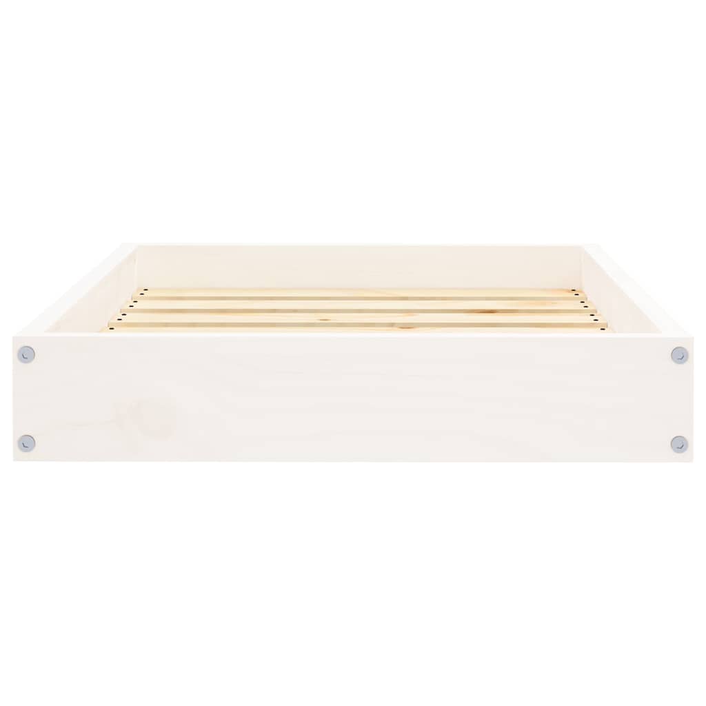 Hundebett Weiß 61,5x49x9 cm Massivholz Kiefer