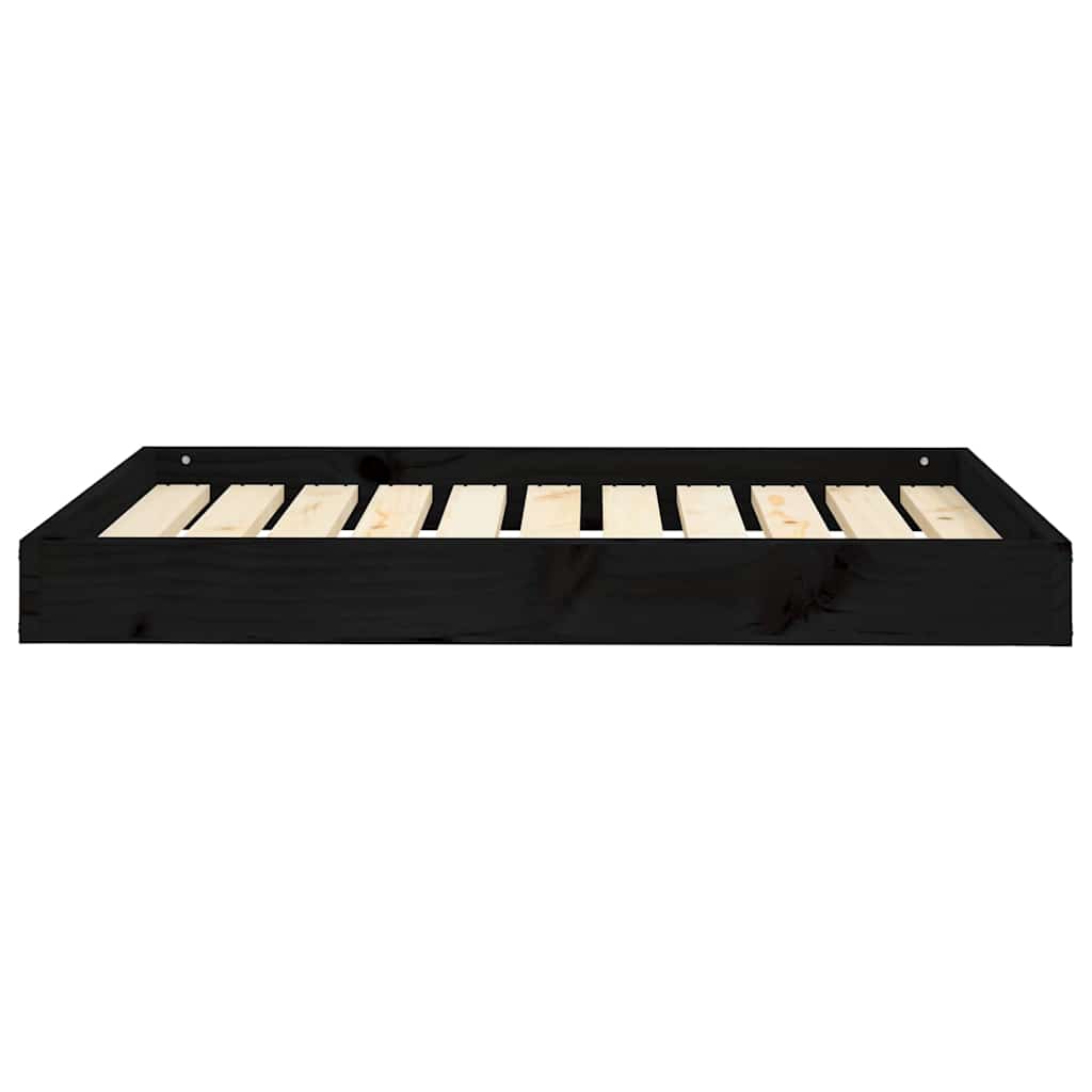 Hundebett Schwarz 91,5x64x9 cm Massivholz Kiefer