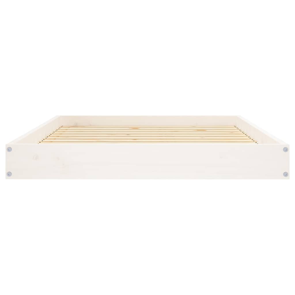 Hundebett Weiß 101,5x74x9 cm Massivholz Kiefer