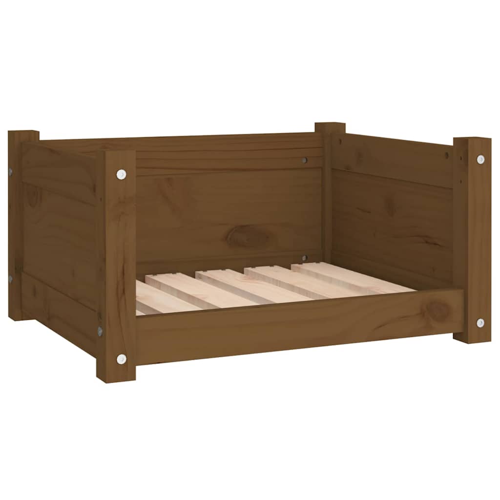 Hundebett Honigbraun 55,5x45,5x28 cm Massivholz Kiefer