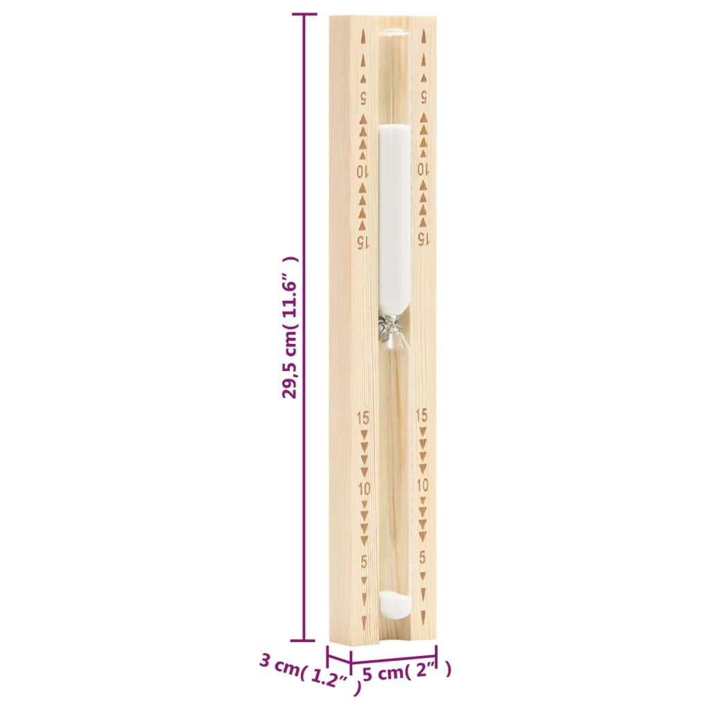 2-in-1 Sauna-Hygrothermograph und Sanduhr Set Massivholz Kiefer