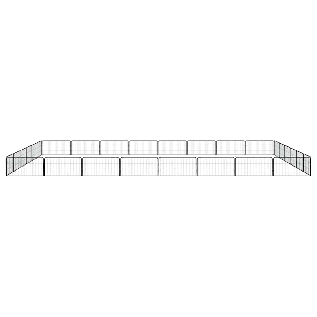 28-tlg. Hundelaufstall Schwarz 100x50cm Stahl Pulverbeschichtet
