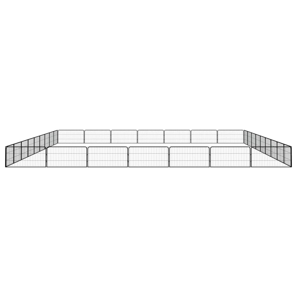 32-tlg. Hundelaufstall Schwarz 100x50cm Stahl Pulverbeschichtet