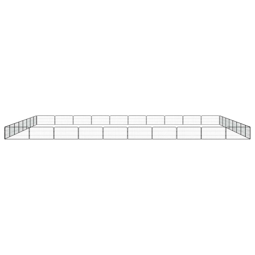 36-tlg. Hundelaufstall Schwarz 100x50cm Stahl Pulverbeschichtet