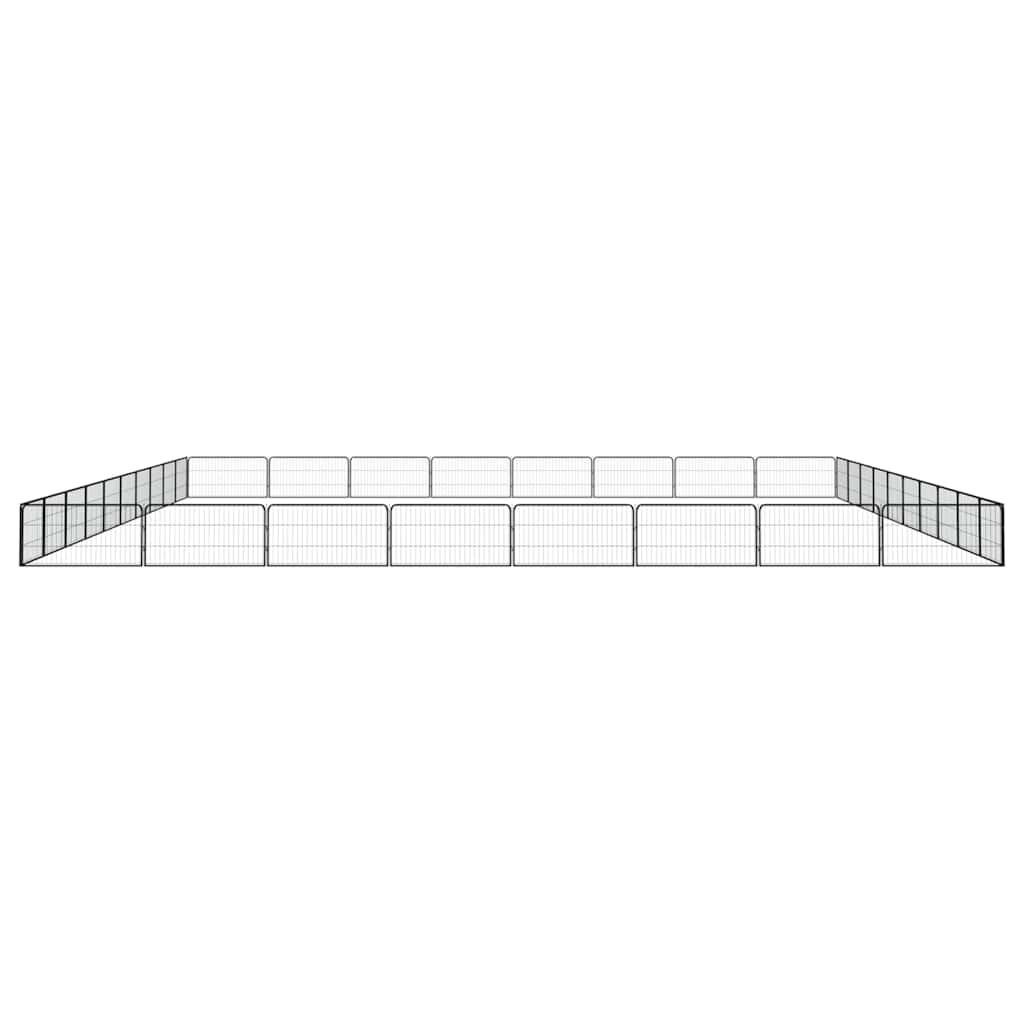 36-tlg. Hundelaufstall Schwarz 100x50cm Stahl Pulverbeschichtet