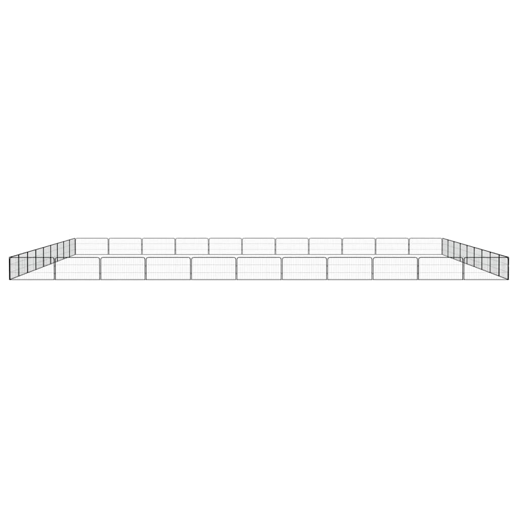 40-tlg. Hundelaufstall Schwarz 100x50cm Stahl Pulverbeschichtet