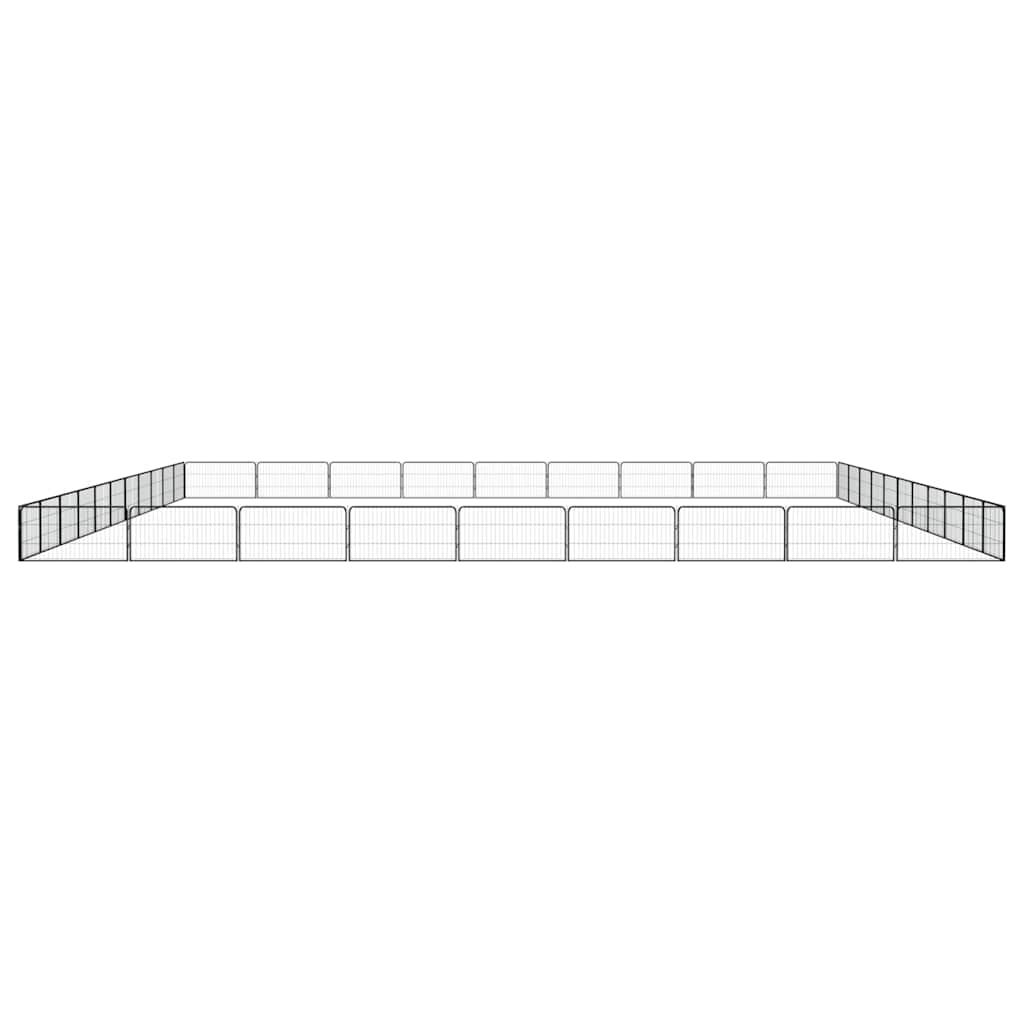 40-tlg. Hundelaufstall Schwarz 100x50cm Stahl Pulverbeschichtet
