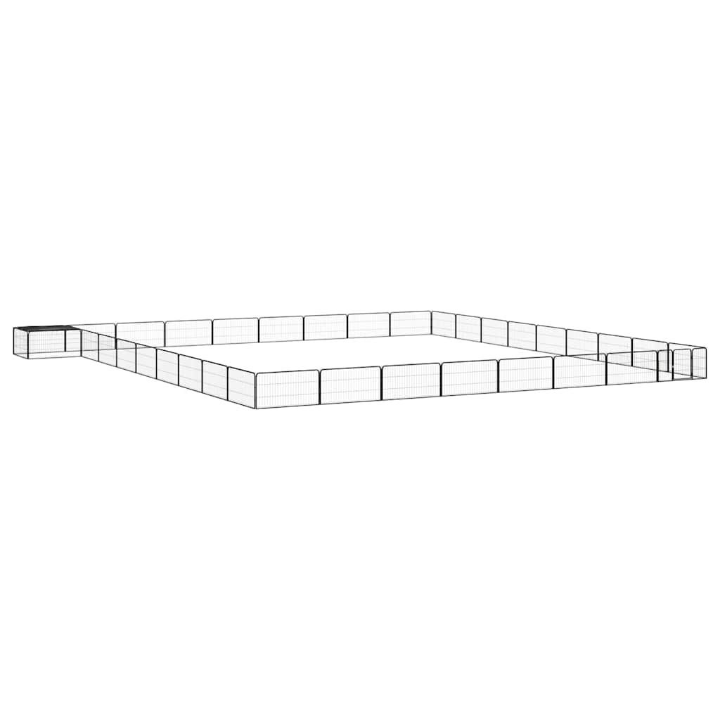 36-tlg. Hundelaufstall Schwarz 100x50cm Stahl Pulverbeschichtet