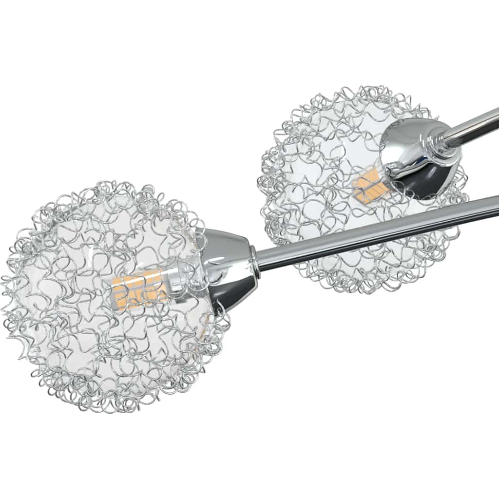 Ceiling light with wire mesh shades for 5 G9 LED lights