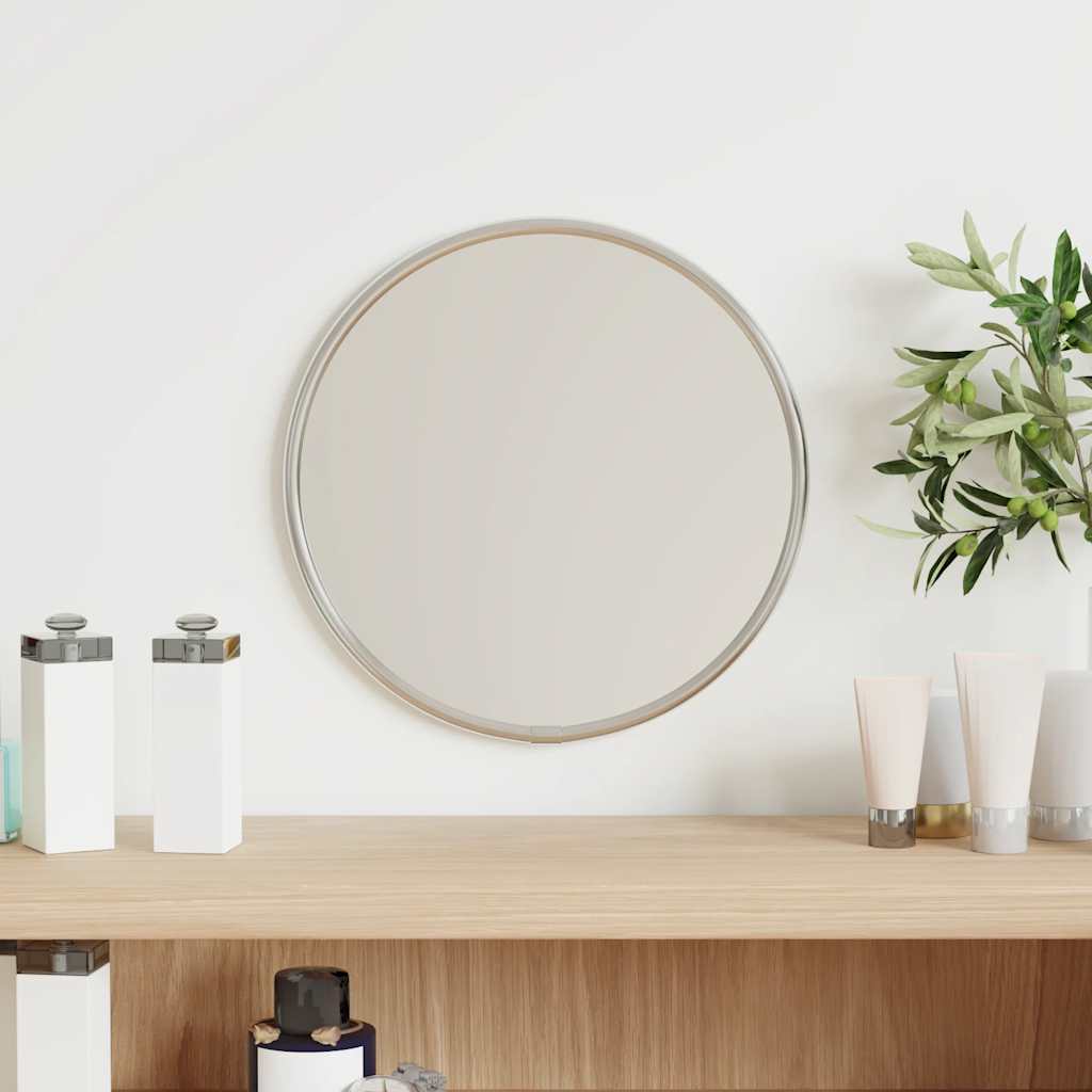 Silver Wall Mirror Ø 20 cm Round