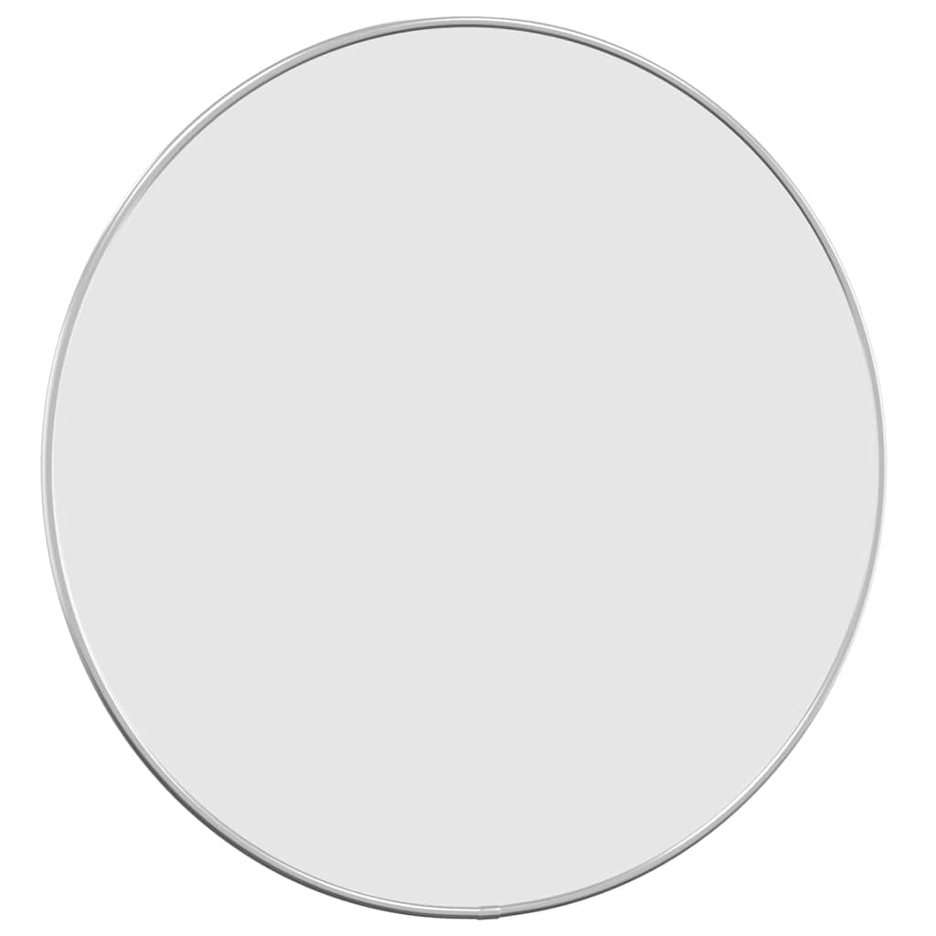 Silver Wall Mirror Ø 50 cm Round
