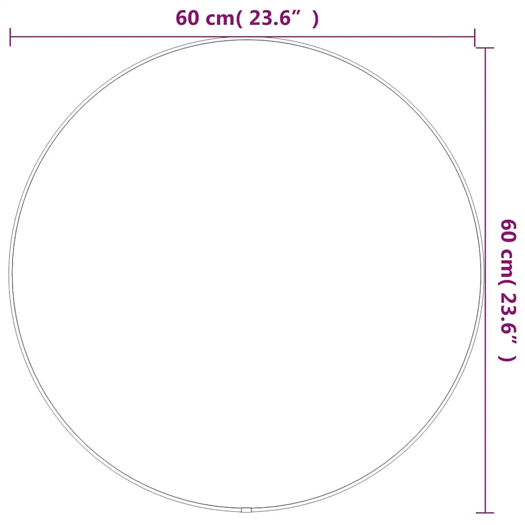 Miroir Mural Argenté Ø 60 cm Rond