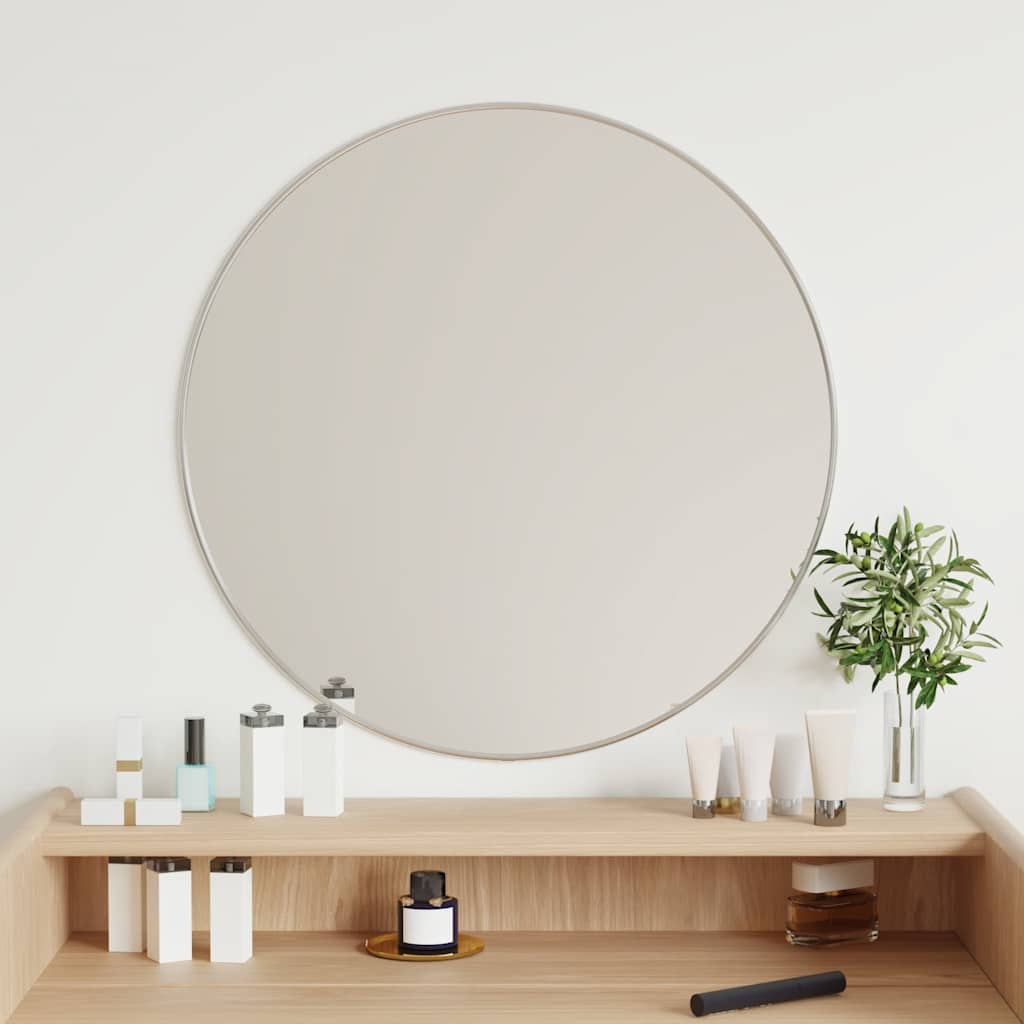 Miroir Mural Argenté Ø 60 cm Rond
